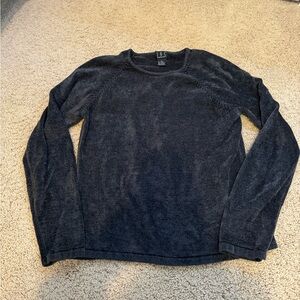 Vintage dark gray sweater, velvety soft, sparkly. Size large.